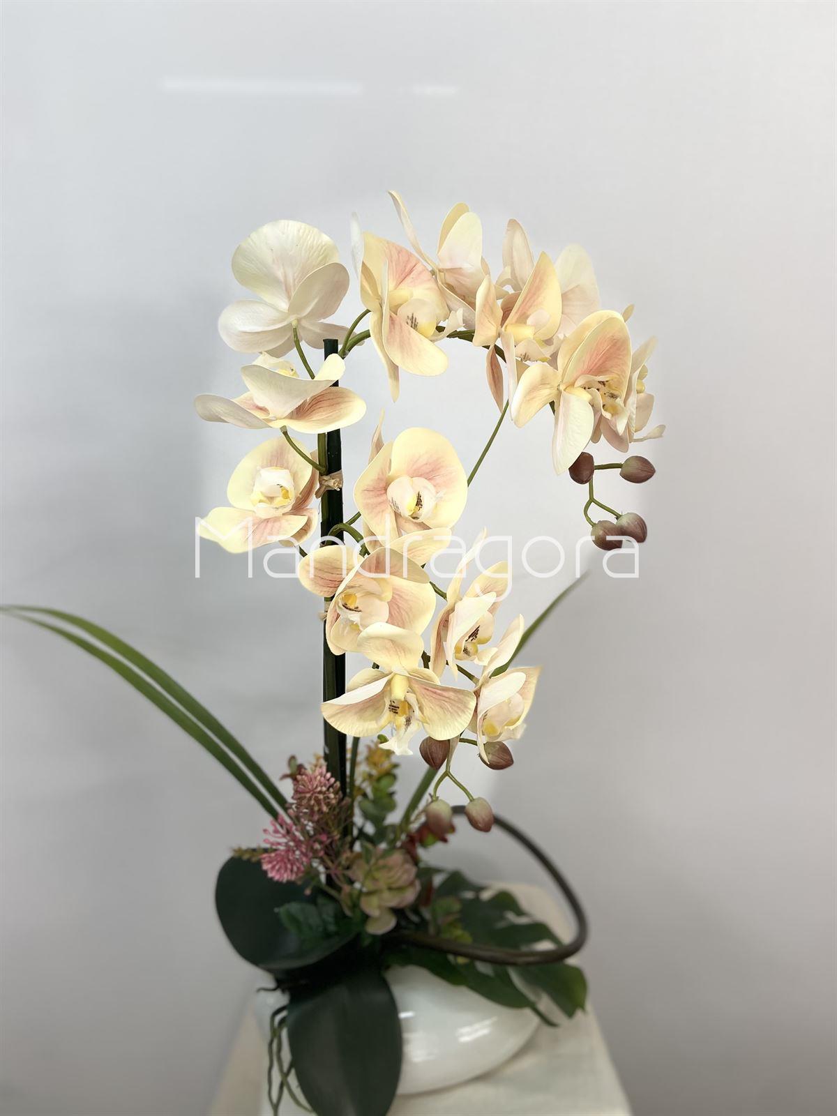 Orquídea artificial color champán - Imagen 2