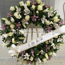 Corona de flor variada para defunción - Imagen 1