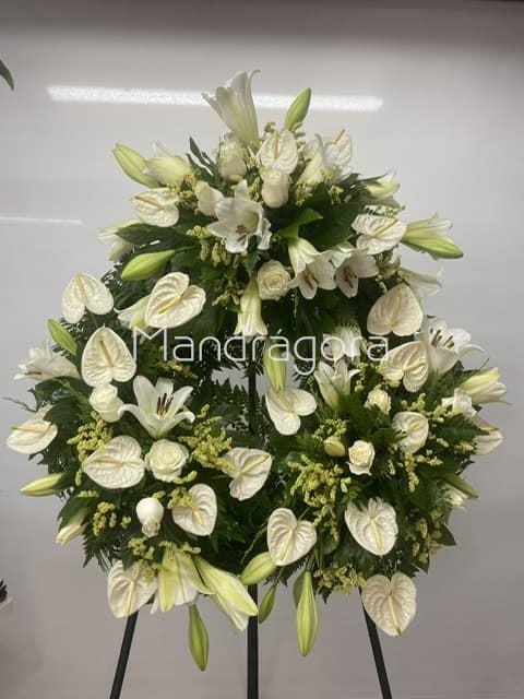 Corona Funeraria en blanco - Imagen 2