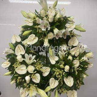 Corona Funeraria en blanco - Imagen 2