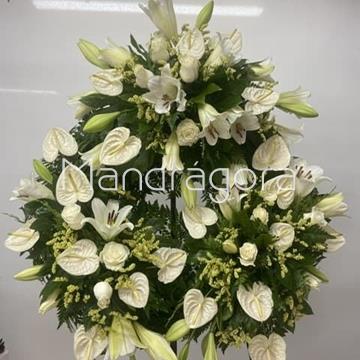 Corona Funeraria en blanco - Imagen 2
