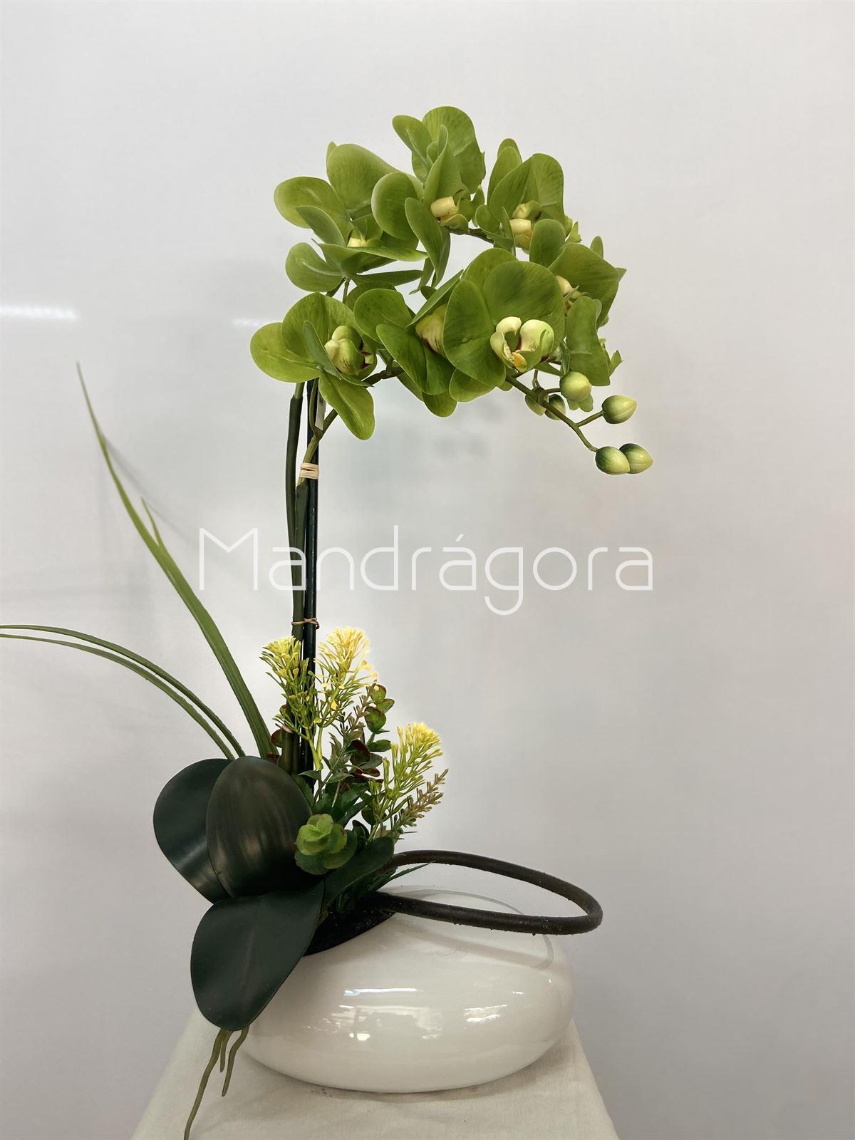Orquídea verde artificial - Imagen 1