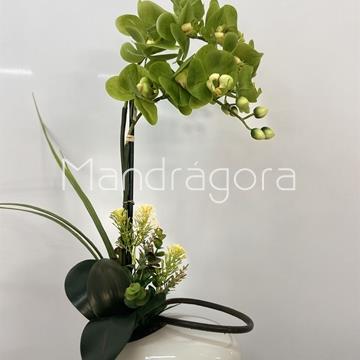 Orquídea verde artificial - Imagen 1