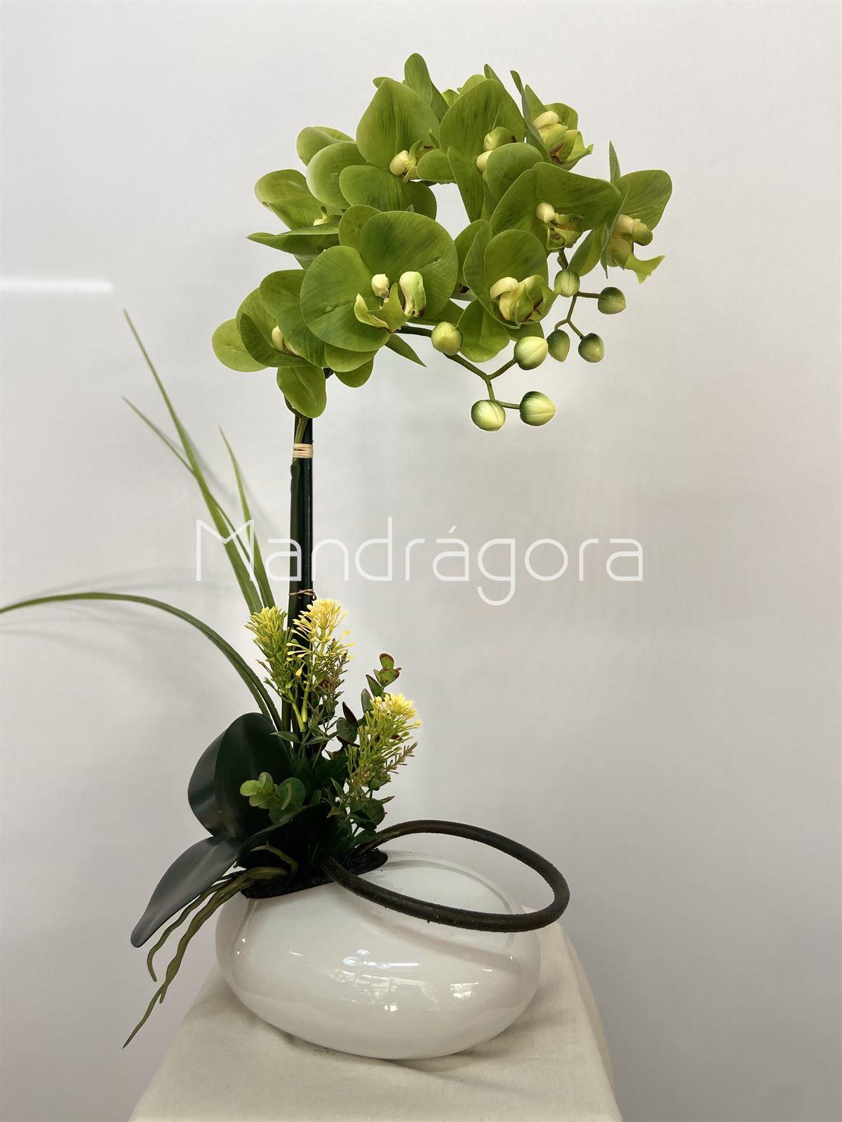 Orquídea verde artificial - Imagen 2