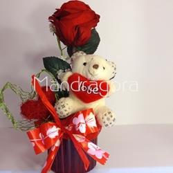 Rosa preservada con peluche - Imagen 1